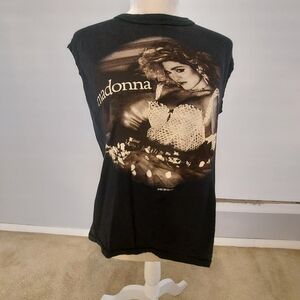 Madonna Virgin Tour 1985 Black Graphic Vintage Tee